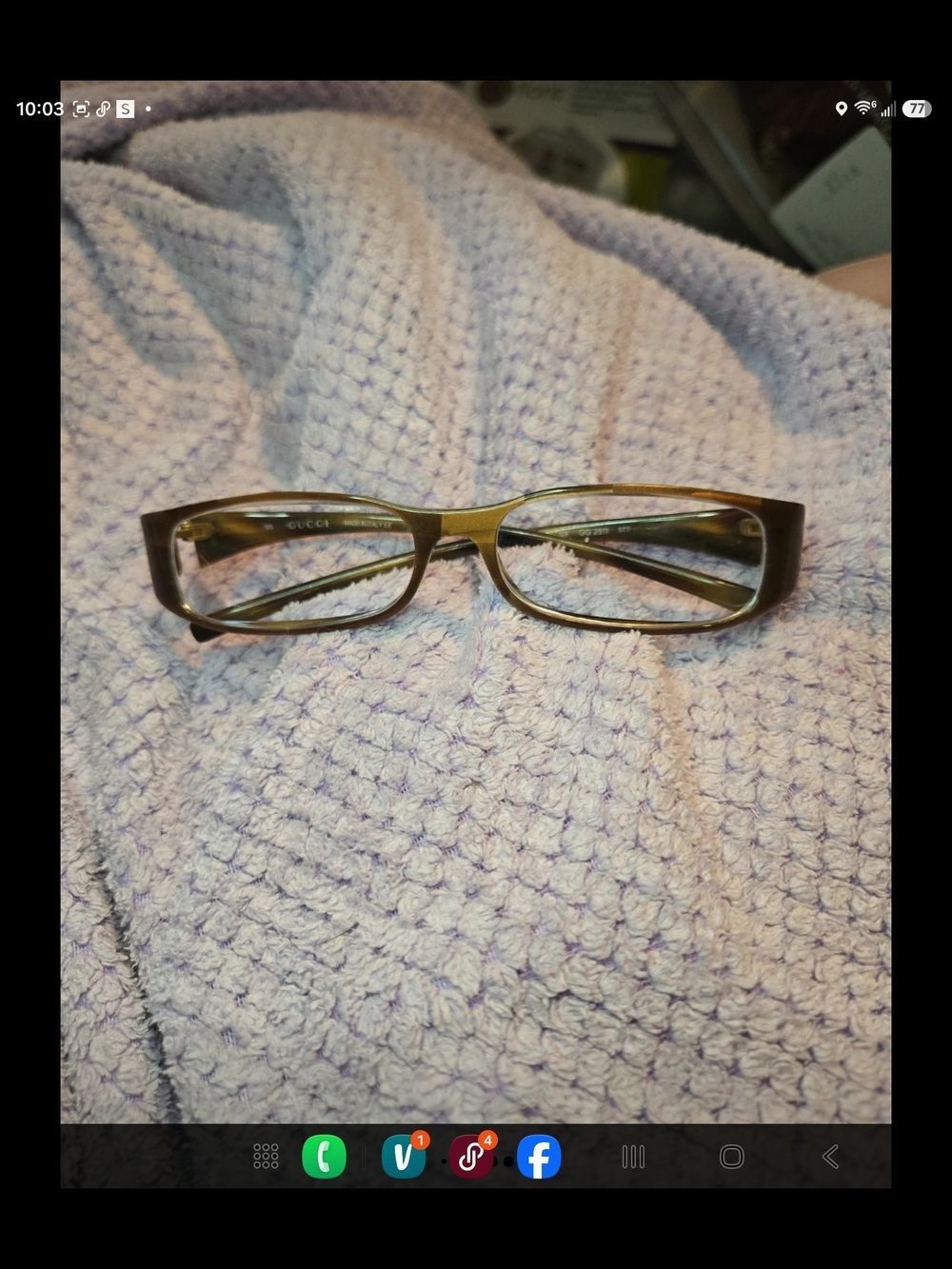 Gucci Women's Olive Green Rectangular Eyeglasses